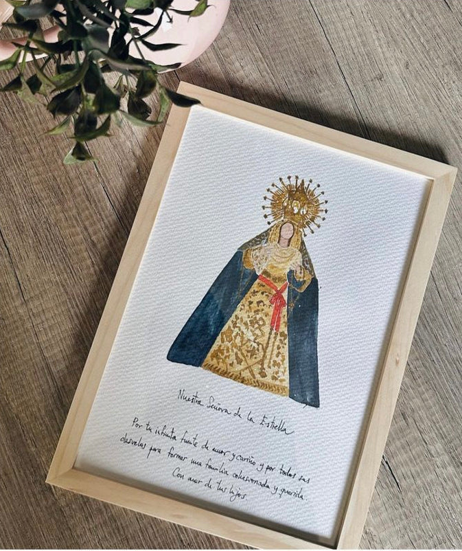 Lámina Virgen Personalizada Acuarela