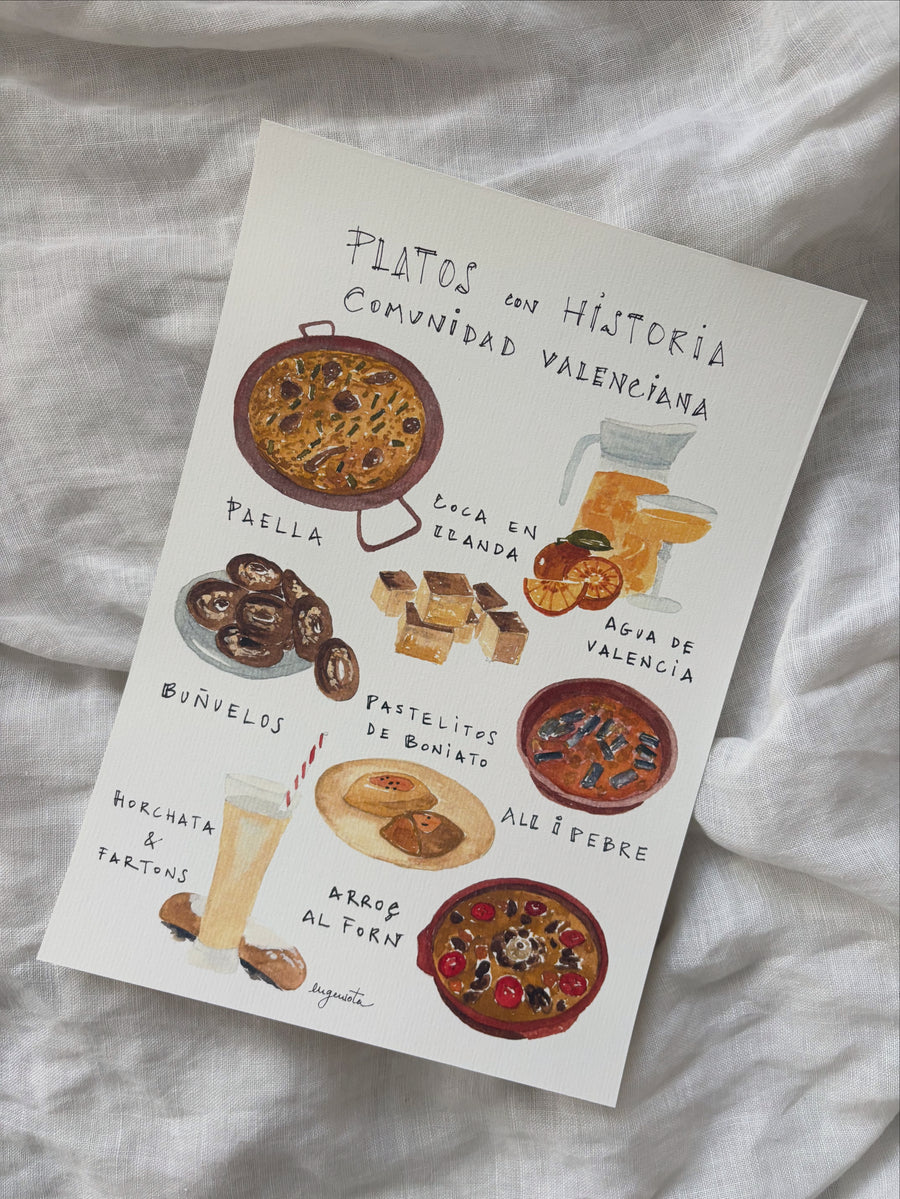 Lámina Platos con Historia Comunidad Valenciana