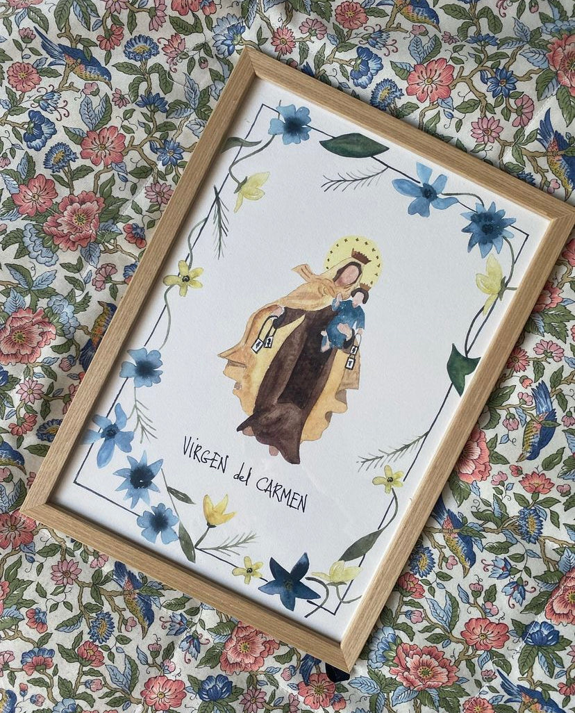 Lámina Virgen del Carmen Marco Flores